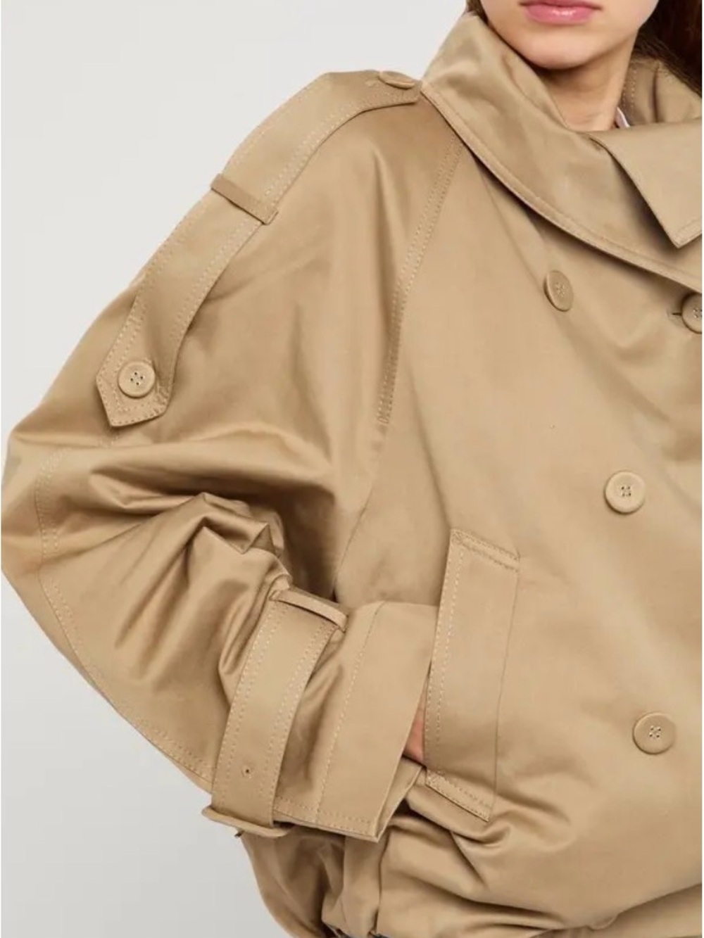 Acne Studios Cropped Trench Coat in Tan Size 34